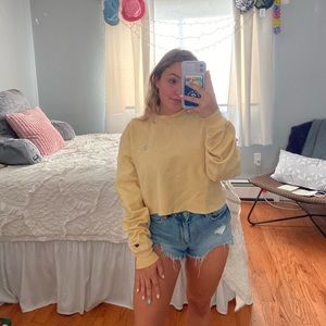 ✰ ✰ YELLOW CROPPED CHAMPION CREW NECK ✰ ✰